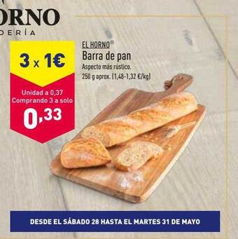 ALDI El Horno Barra De Pan oferta