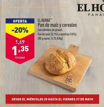 ALDI El Horno Pan De Maíz Y Cereales oferta