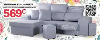 Tifón Hipermueble Chaiselongue modelo Marta 240x95x80/140 cm oferta