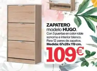 Tifón Hipermueble Zapatero modelo Hugo 67x28x119 cm oferta