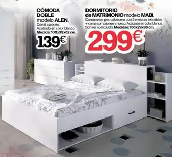 Dormitorio de Matrimonio modelo Mabi 156x29x86 cm
