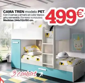 Tifón Hipermueble Cama Tren modelo Pet 244x112x150 cm oferta