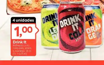 Drink It Refresco cola, cola zero, limon o naranja, 33 cl