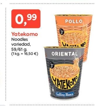Suma Supermercados Yatekomo Noodles variedad, 59/61 g oferta