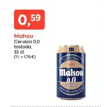 Suma Supermercados Mahou Cerveza O,o tostada 33 cl oferta