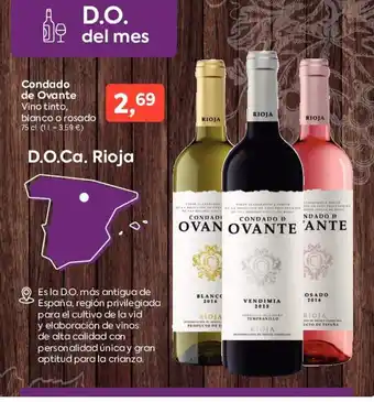 Suma Supermercados Condado de Ovante Vino tinto, blanco o rosado 75 cl oferta