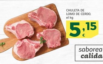 HiperDino Chuleta de lomo de cerdo, el kg oferta