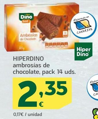 HiperDino Hiperdino ambrosías de chocolate, pack 14 uds. oferta