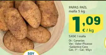 HiperDino Papas país, malla 5kg oferta