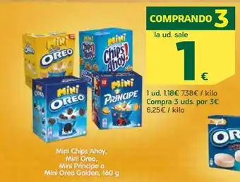 HiperDino Galletas mini chips ahoy, oreo, príncipe u oreo golden oferta