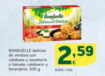 HiperDino Bonduelle delicias de verdura con calabaza y zanahoria o tomate, calabacín y berenjena, 300 g oferta