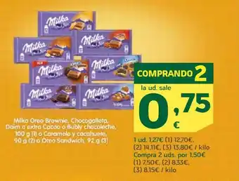 HiperDino Milka tablas de chocolate oferta