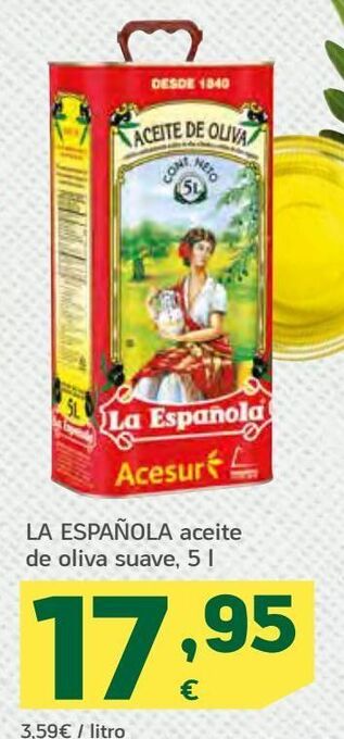 HiperDino La española aceite de oliva suave, 5 l oferta
