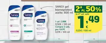 HiperDino Sanex gel biomeprotect aceite, 600 ml oferta