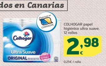HiperDino Colhogar papel higiénico ultra suave, 12 rollos oferta