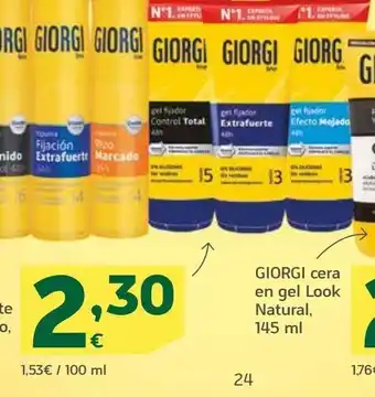 HiperDino Giorgi gel fijador control total extra fuerte o efecto mojado, 150ml oferta