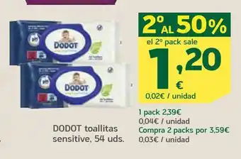 HiperDino Dodot toallitas sensitive, 54 uds. oferta