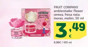 HiperDino Fruit company ambientador flower cereza, fresa nata, moras, melón, 50 ml oferta