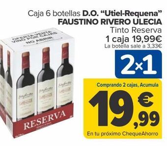Carrefour Caja 6 botellas d.o. "utiel-requena" faustino rivero ulecia oferta
