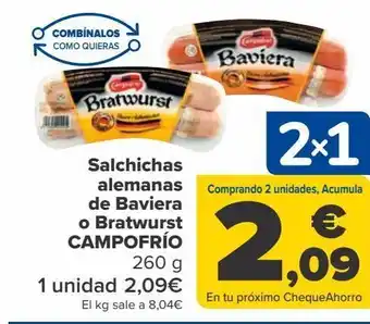 Carrefour Salchichas alemanas de baviera o bratwurst campofrío oferta