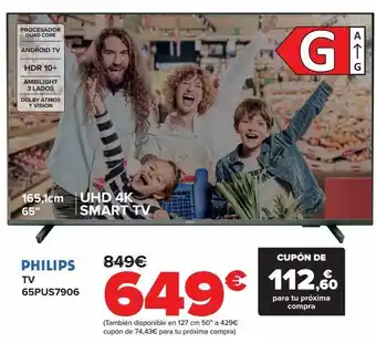 Carrefour Philips tv 65pus7906 oferta