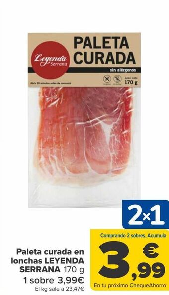 Carrefour Paleta curada en lonchas leyenda serrana oferta