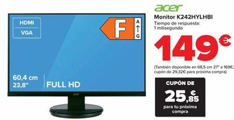 Carrefour Acer monitor k242hylhbi oferta