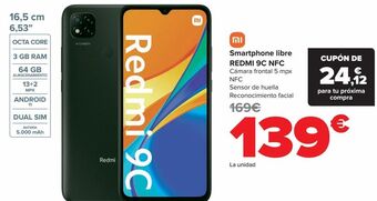 Carrefour Smartphone libre redmi 9c nfc oferta