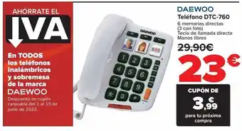 Carrefour Daewoo teléfono dtc-760 oferta
