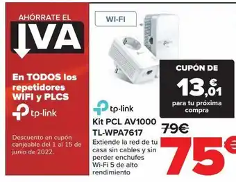 Carrefour Tp-link kit pcl av1000 tl-wpa7817 oferta