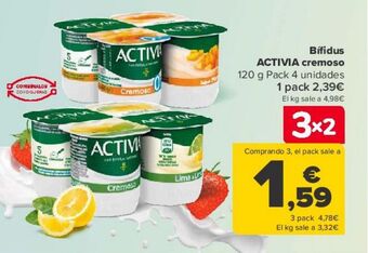 Carrefour Bífidus activia cremoso oferta