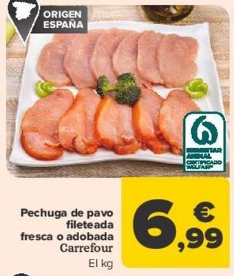 Carrefour Pechuga de pavo fileteada fresca o adobada carrefour oferta