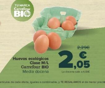 Carrefour Huevos ecológicos clase m/l carrefour bio oferta