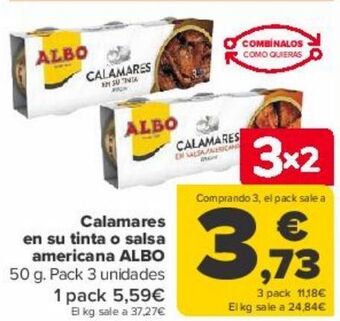 Carrefour Calamares en su tinta o salsa americana albo oferta