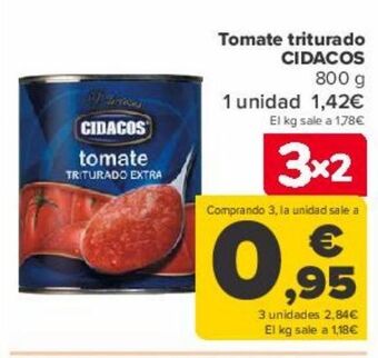 Carrefour Tomate triturado cidacos oferta