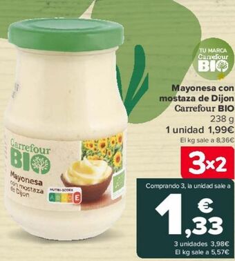 Mayonesa con mostaza de dijon carrefour bio