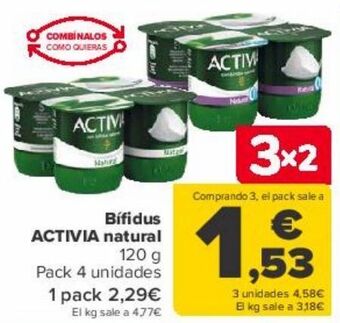 Carrefour Bífidus activia natural oferta