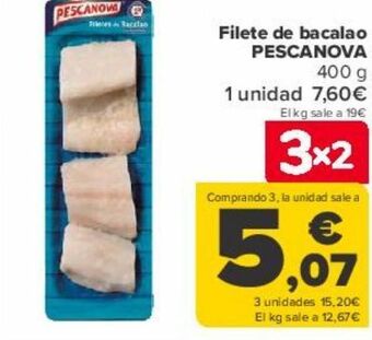 Carrefour Filete de bacalao pescanova oferta