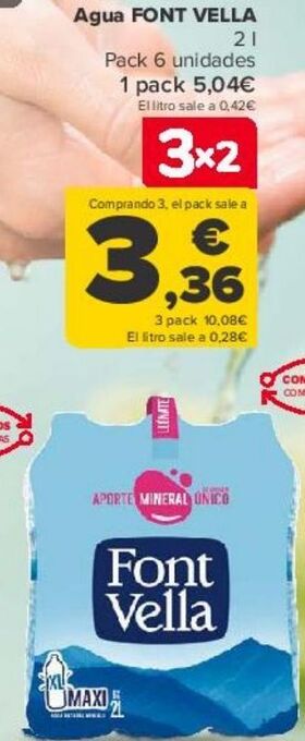 Carrefour Agua font vella oferta