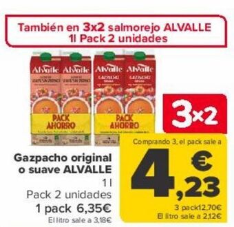 Carrefour Gazpacho original o suave alvalle oferta