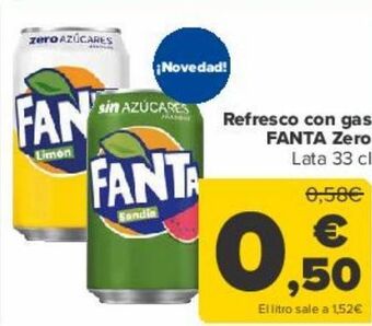 Carrefour Refresco con gas fanta zero oferta