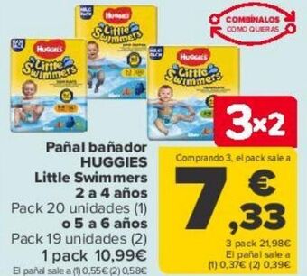 Carrefour Pañal bañador huggies little swimmers 2 a 4 años o 5 a 6 años oferta