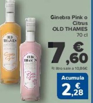 Carrefour Ginebra pink o citrus old thames oferta