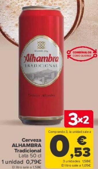 Carrefour Cerveza alhambra tradicional oferta