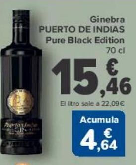 Carrefour Ginebra puerto de indias pure black edition oferta