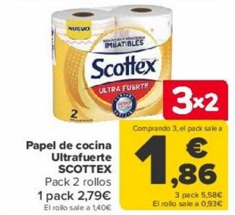 Carrefour Papel de cocina ultrafuerte scottex oferta