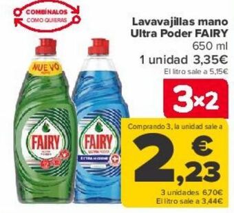 Carrefour Lavavajillas mano ultra poder fairy oferta
