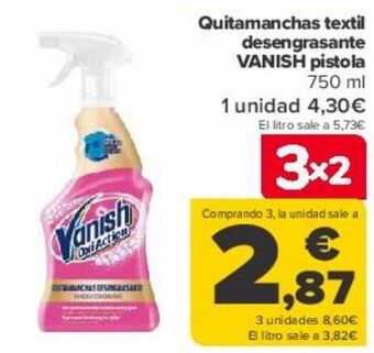 Carrefour Quitamanchas textil desengrasante vanish pistola oferta