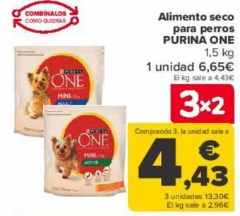 Carrefour Alimento seco para perros purina one oferta