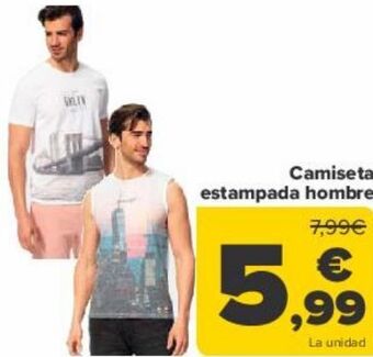 Carrefour Camiseta estampada hombre oferta